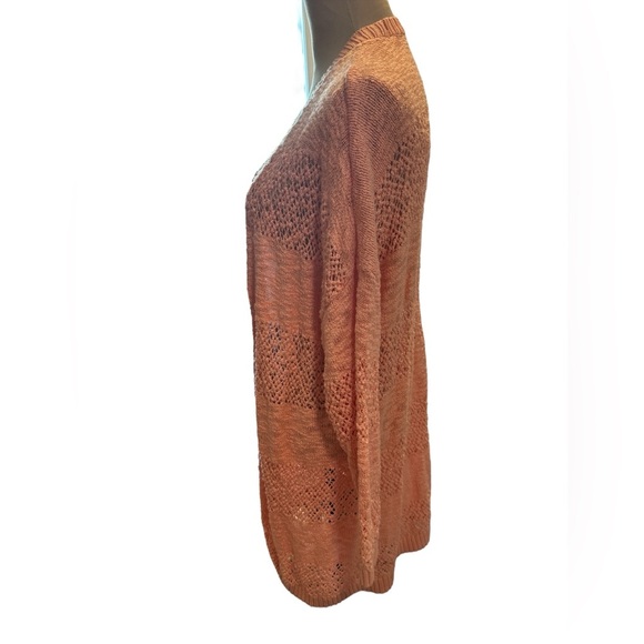 Torrid Plus Size 3XL Peach Open Stitch Open Front Cardigan Sweater Top is In EUC - Picture 5 of 12